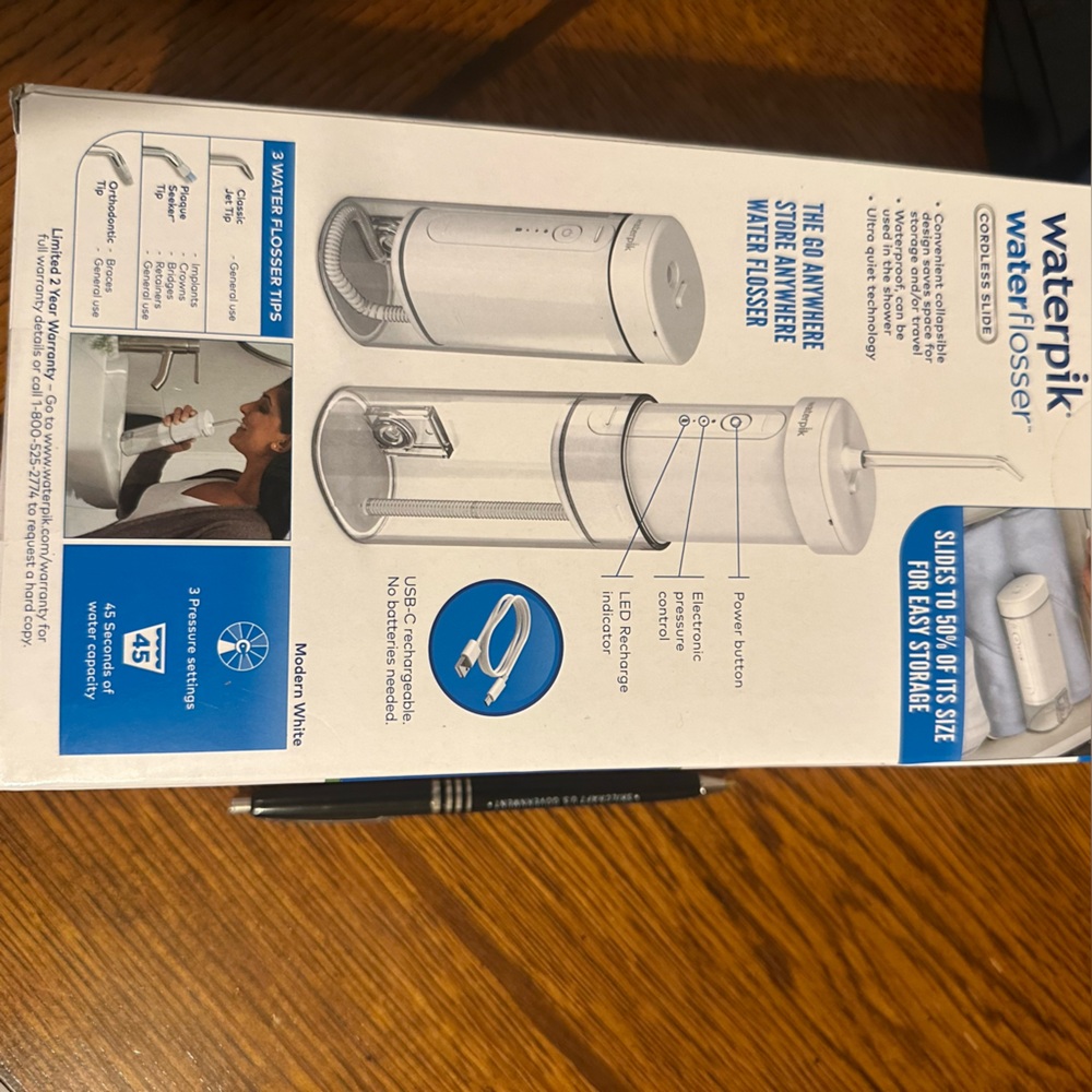 Nib Waterpik Cordless Slide Water Flosser - White - Picture 2 of 4